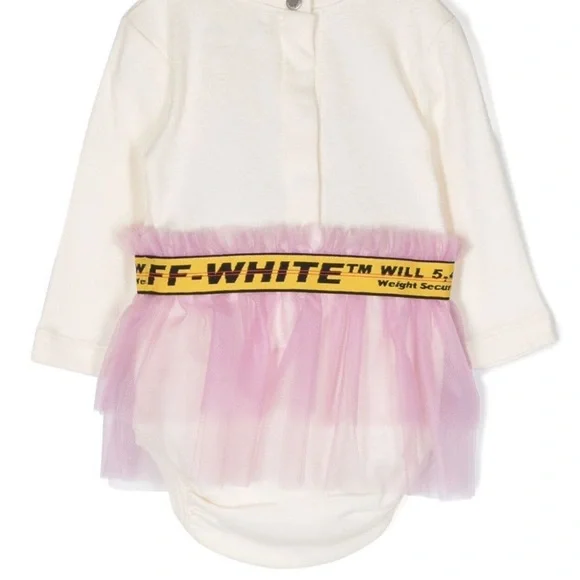 Off white baby girl Logo tulle panel dress size 6-9 months - Picture 4 of 5